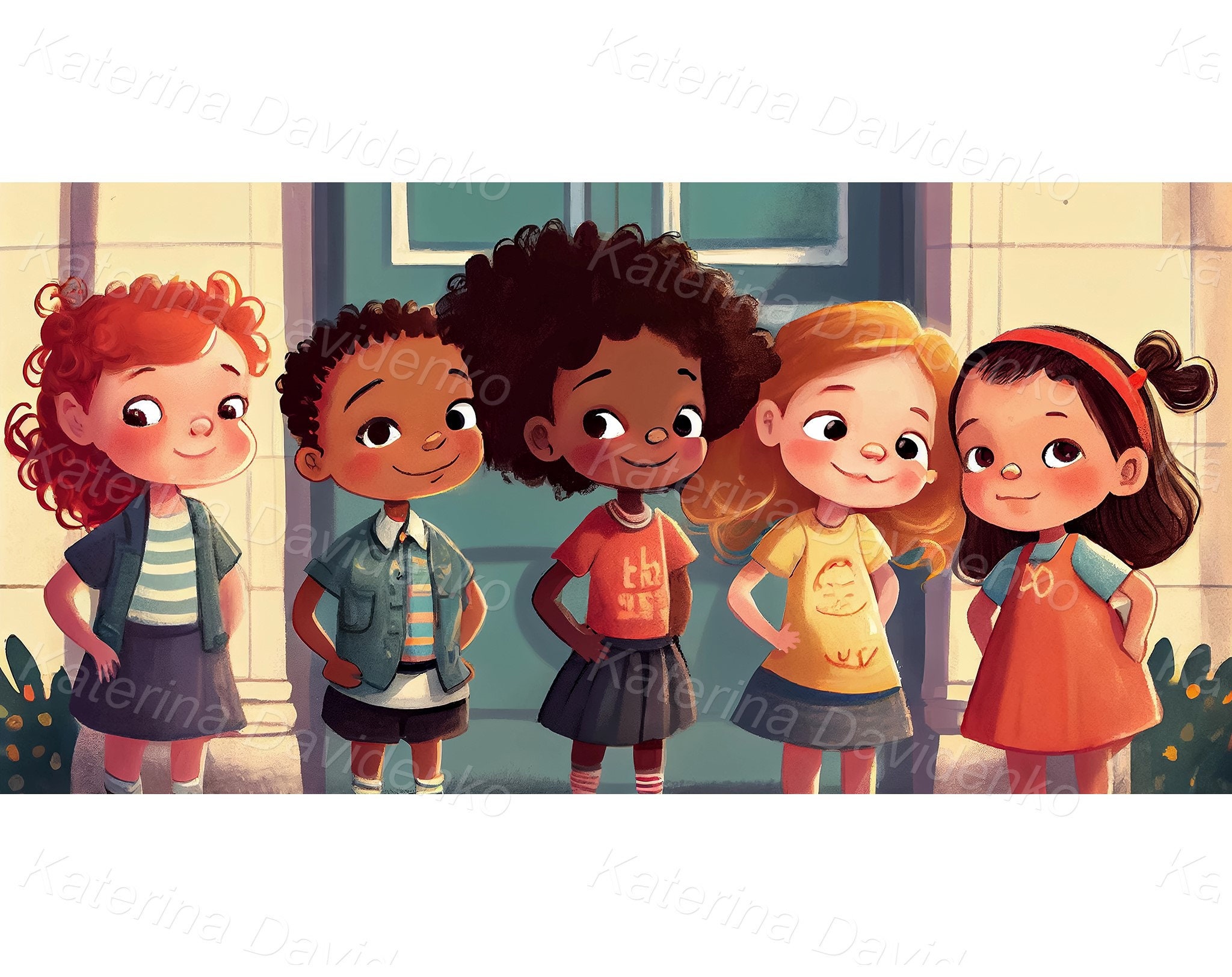 Group Of Happy Smiling School Girls Standing In Front Of School group-of-happy-smiling-school-girls-standing-in-front-of-school
