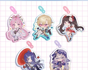 Honkai Star Rail Acrylic Keychains - Adventurine | Sparkle | Archeron | Black swan