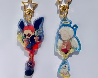 Unofficial Good Omens Linked Acrylic Keychain Crowley & Aziraphale