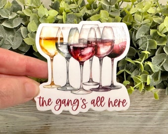 Wine Sticker for Water Bottle, Gift for Wine Lover, Funny Sticker for Laptop, Wine Themed Gifts for Women, Wine Bachelorette Party Favor