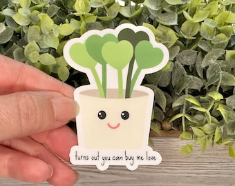 Plant Stickers, Plant Lover Gift, Waterproof Stickers for Laptop, Plant Mom Gift, Cute Plant