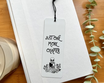 Just One More Chapter Bookmark with Tassel, Metal Bookmark for Reader, Gifts for Book Lover, Bookish Gifts, Reading Merch, Book Club Gift