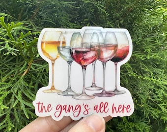 Wine Sticker for Water Bottle, Gift for Wine Lover, Funny Sticker for Laptop, Wine Themed Gifts for Women, Wine Bachelorette Party Favor