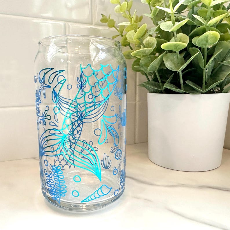 mermaid coffee glass