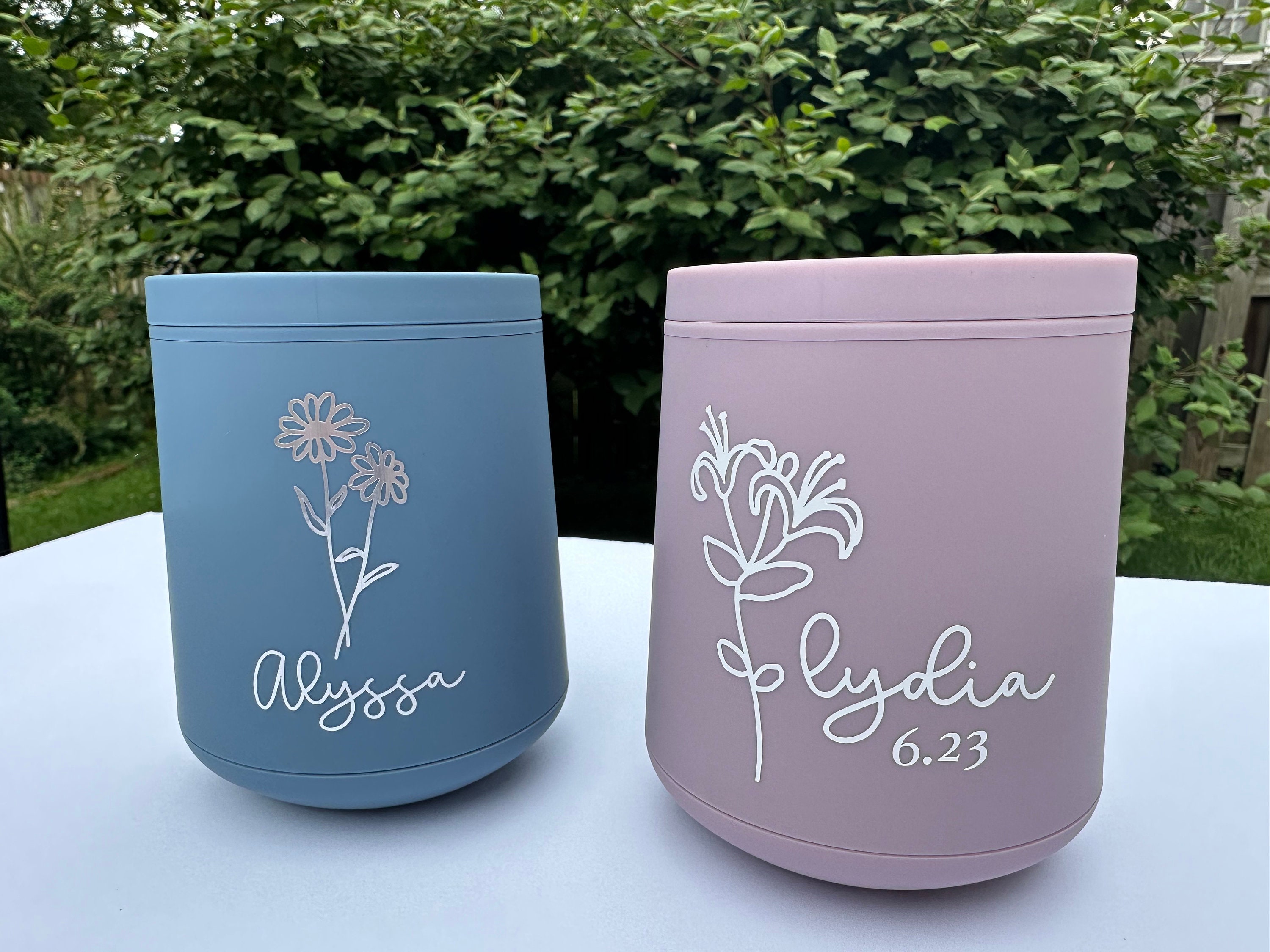 Personalized Wine Tumbler, Birth Month Flower Gift, Bridesmaid Proposal, Bachelorette Tumblers, Personalized Birthday Gifts for Her