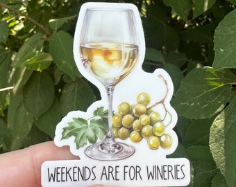 Wineries Sticker for Laptop, Fun Wine Sticker for Water Bottle, Wine Lover Gift, Winery Gift for Friend
