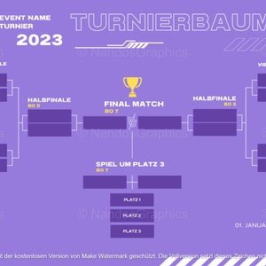 Tournament tree template | Esports | Instant Download | self-personalizable | for PPTX and Canva