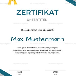 minimalist certificate template | Instant Download | self-customizable | for Word and Canva | incl. font
