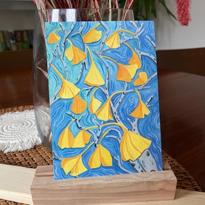 Cartolina con foglie di ginkgo autunnali / Saluti autunnali, invernali e autunnali / DIN A6