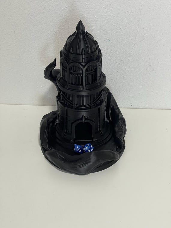 DT12 Elvin Dice Tower – Dark Fantasy Elf Spire 10" tall Dice Roller for D&D, Pathfinder and RPGs | 3D Printed Tabletop Terrain
