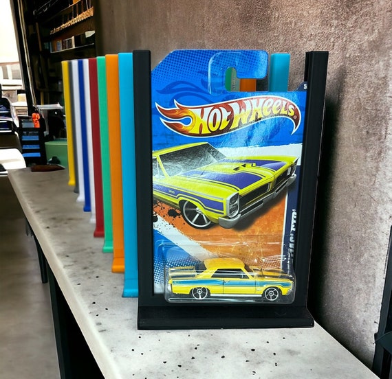 3D Printed Hot Wheels Display Stand: Blue Card Lot of 4