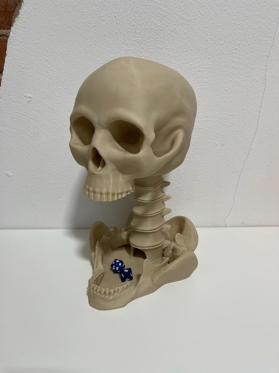 Skull and Spine Dice Tower for Tabletop RPG Dice Rolling