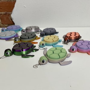 Turtle Fidget Clicker Keychain, Sensory Toy, Stress Relief Fidget