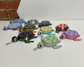 Turtle Fidget Clicker-sleutelhanger, sensorisch speelgoed, stressverlichting