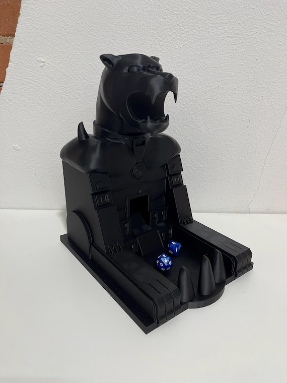 Leonin Lion Dice Tower for Tabletop RPG Games Fantasy Cat Fortress Dice Roller
