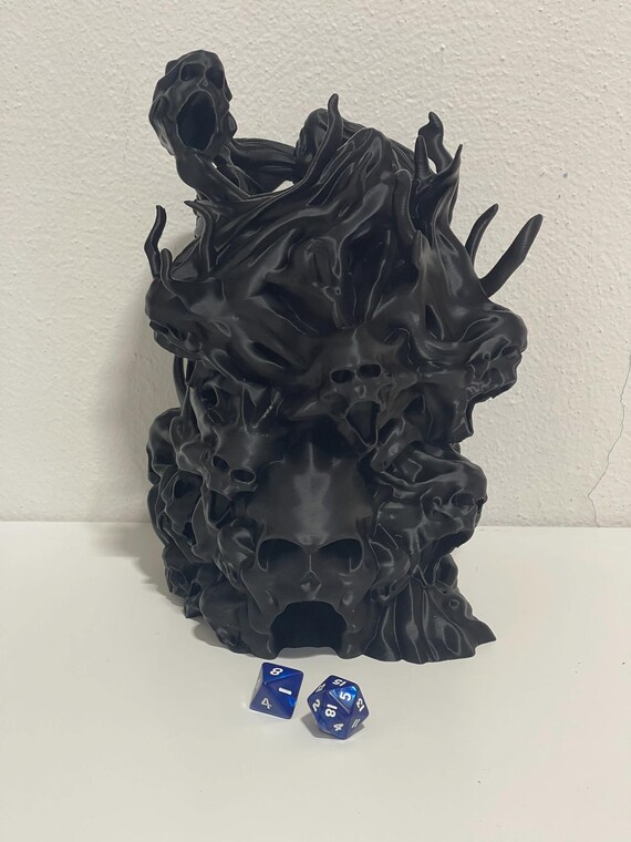 Damned Souls Dice Tower and wall DND Dark Fantasy Skull Fortress RPG Dice Roller