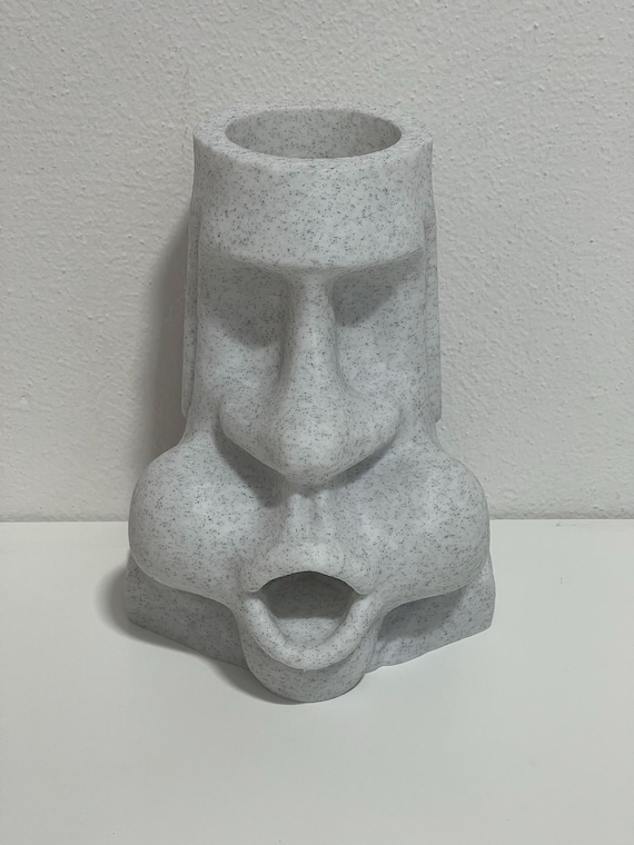 Moai Dice Tower Planter for DND – Hidden Dice Storage with Self Watering Vase