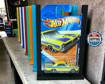 Lot of 4 Carded Hot Wheels Display Stand for Mainline Blue Cards Matchbox 3d printed great collector gift