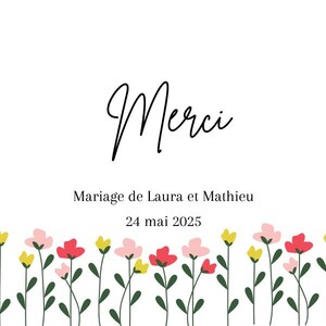 carte de remerciement - Mariage floral