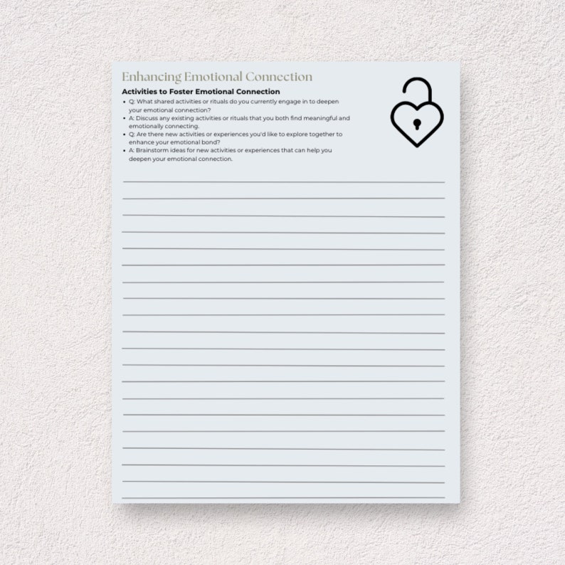Marriage Therapy Workbook Printable for Couples Workbook - Etsy