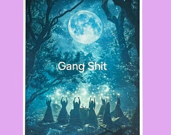 Moon Sticker, Gang Shit Moon Shit Sticker, Funny Moon Sticker, Weatherproof Premium Matte Sticker, Hydroflask, Laptop Decal, Free Shipping