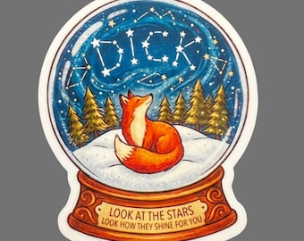 Look At the Stars, Look How They Shine For You Sticker, Funny Sarcasm, Dick, Weatherproof Premium Matte Sticker, Laptop, Water Bottle