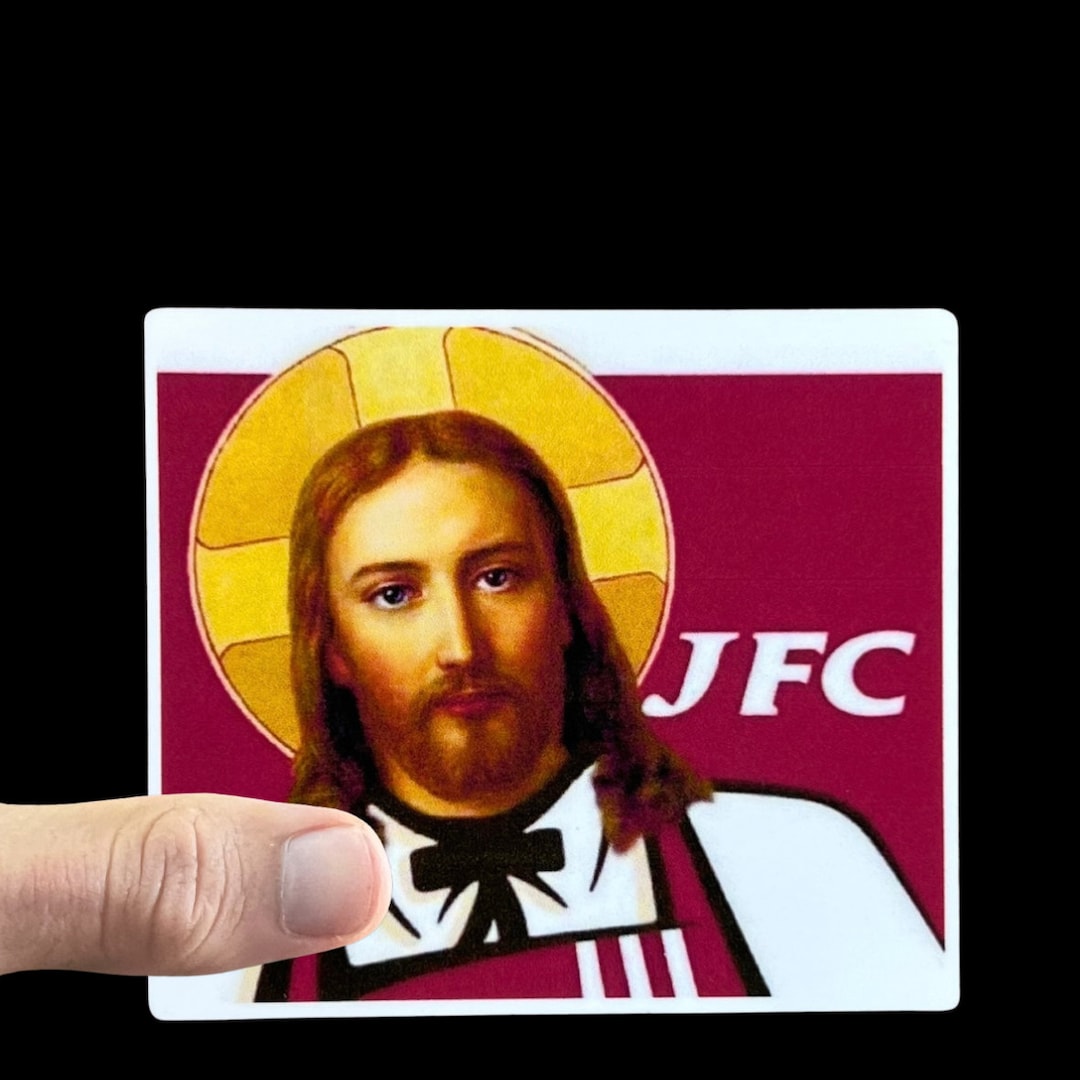 JFC, Funny Sticker, Jesus KFC Inspired Sticker, Weatherproof Premium ...