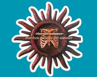 Hot Girl Summer, Diarrhea Parasite Girl Summer Sticker, Funny, Weatherproof Premium Matte Sticker, Laptop, Hydroflask, Water Bottle Decal