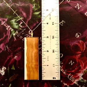 Yew Wood Contemporary Pendant Necklace, Brown Wooden Pendant, Wood Statement Jewelry, Modern Abstract Design, Anniversary Gift For Her