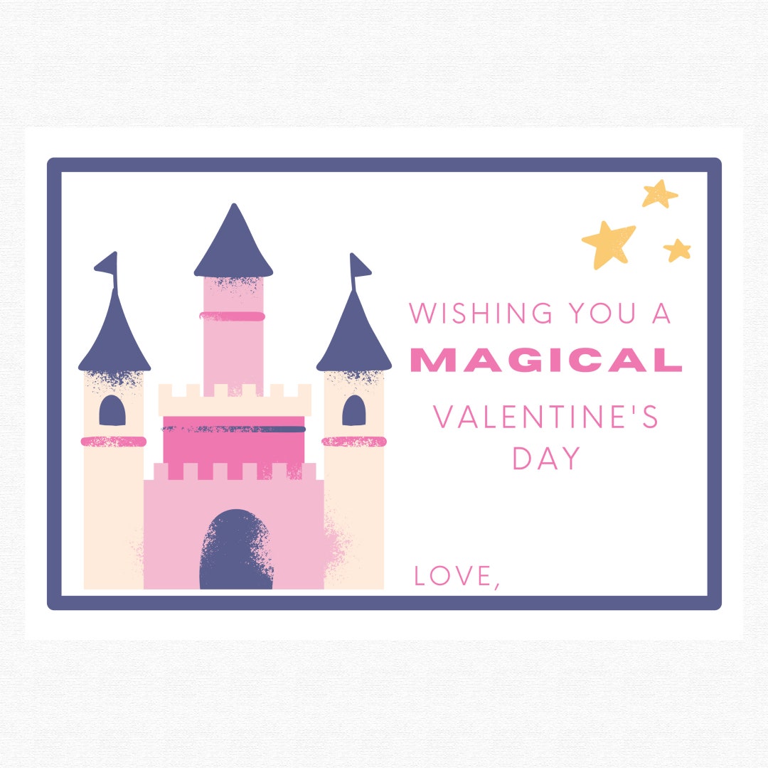Printable Valentines Day Card For Kids Princess Valentine Etsy