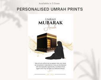 Personalised Umrah Mubarak Digital Print, Umrah Gift, Personalised Umrah Gift, Digital Download, Umrah Mubarak Gift, Umrah