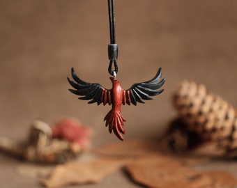 Unique Handmade Custom Jewelry: Boho, Epoxy Art, Simurg Pendant, Phoenix Necklace