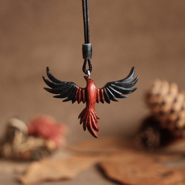 Unique Handmade Custom Jewelry: Boho, Epoxy Art, Simurg Pendant, Phoenix Necklace
