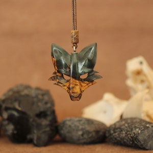 Express Your Style With A Wild Touch With Wolf Head Wood and Epoxy Necklace, Wild Wolf Necklace!