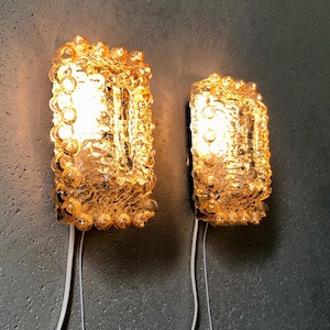 Pair of Vintage Bubble Glass Wall Sconces | Mid-Century Modern 1960s