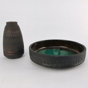 Vintage Swedish Mid-Century Modern Ceramic Bowl and Vase Set - Ulla Winblad for Alingsås Keramik | 1960s Scandinavian Pottery