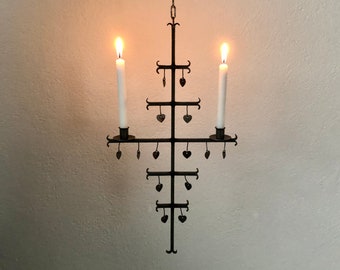 Swedish Mid-Century Hanging Candle Holder with Chain attributed to Gunnar Ander (1950s)