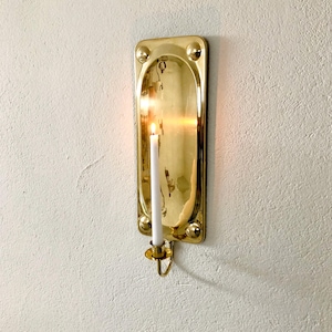 Vintage Scandinavian Brass Wall Sconce – Large Candle Holder (ca. 1930s–1950s)