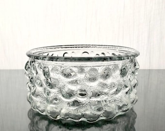 Vintage Czech Pressed Glass Bubble Bowl: Vladislav Urban, Rosice Sklo Union, MCM 1960s