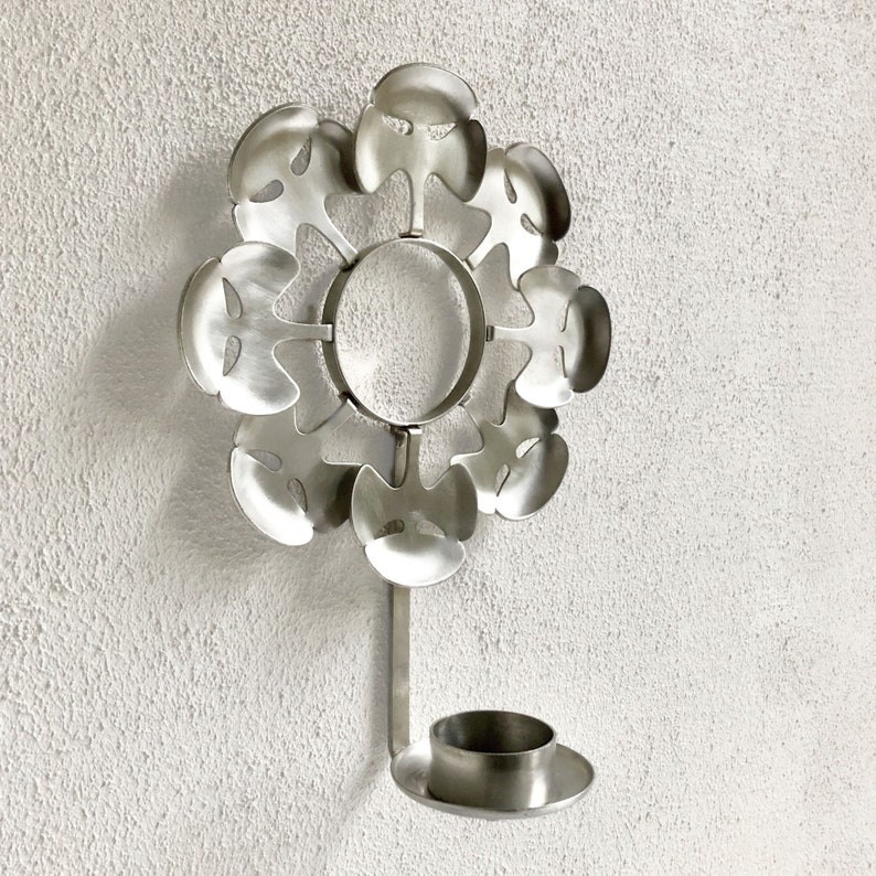 Swedish Vintage Wall Candle Sconce in Metal Second Half of the 20th Century image 2