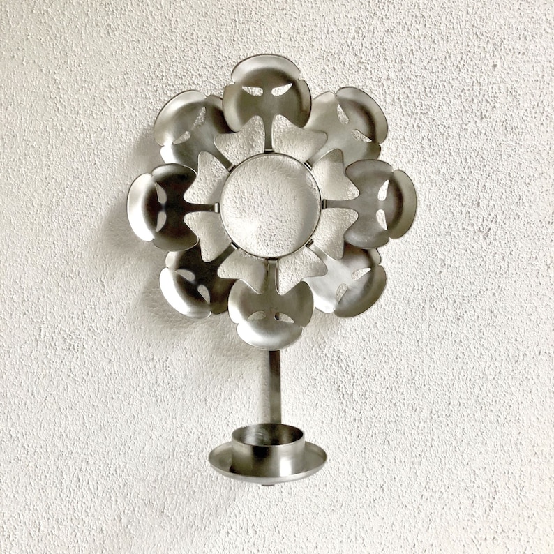 Swedish Vintage Wall Candle Sconce in Metal Second Half of the 20th Century image 1