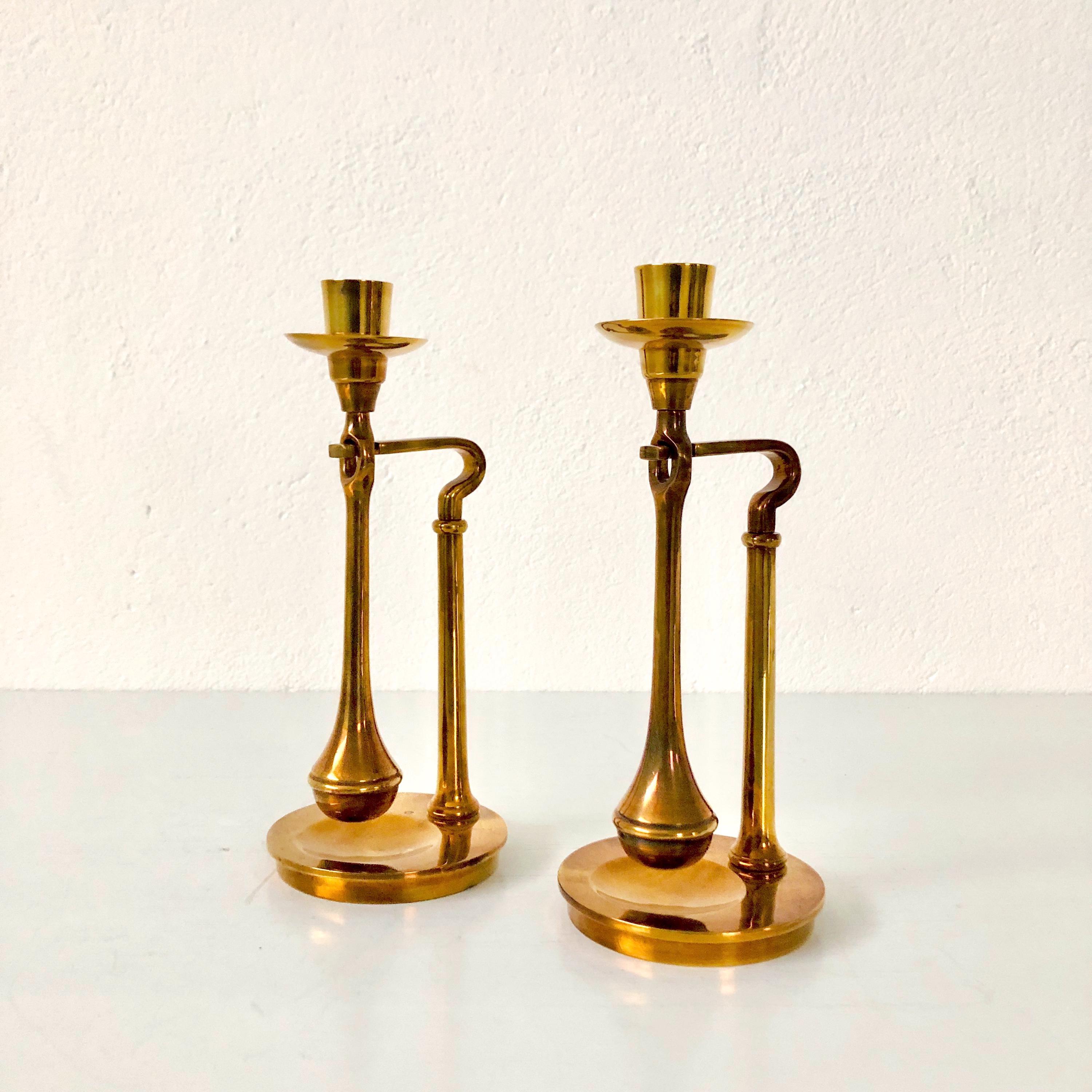 Candelabros cardán suecos vintage de latón – Inspiración náutica (c. 1970)  - Etsy España