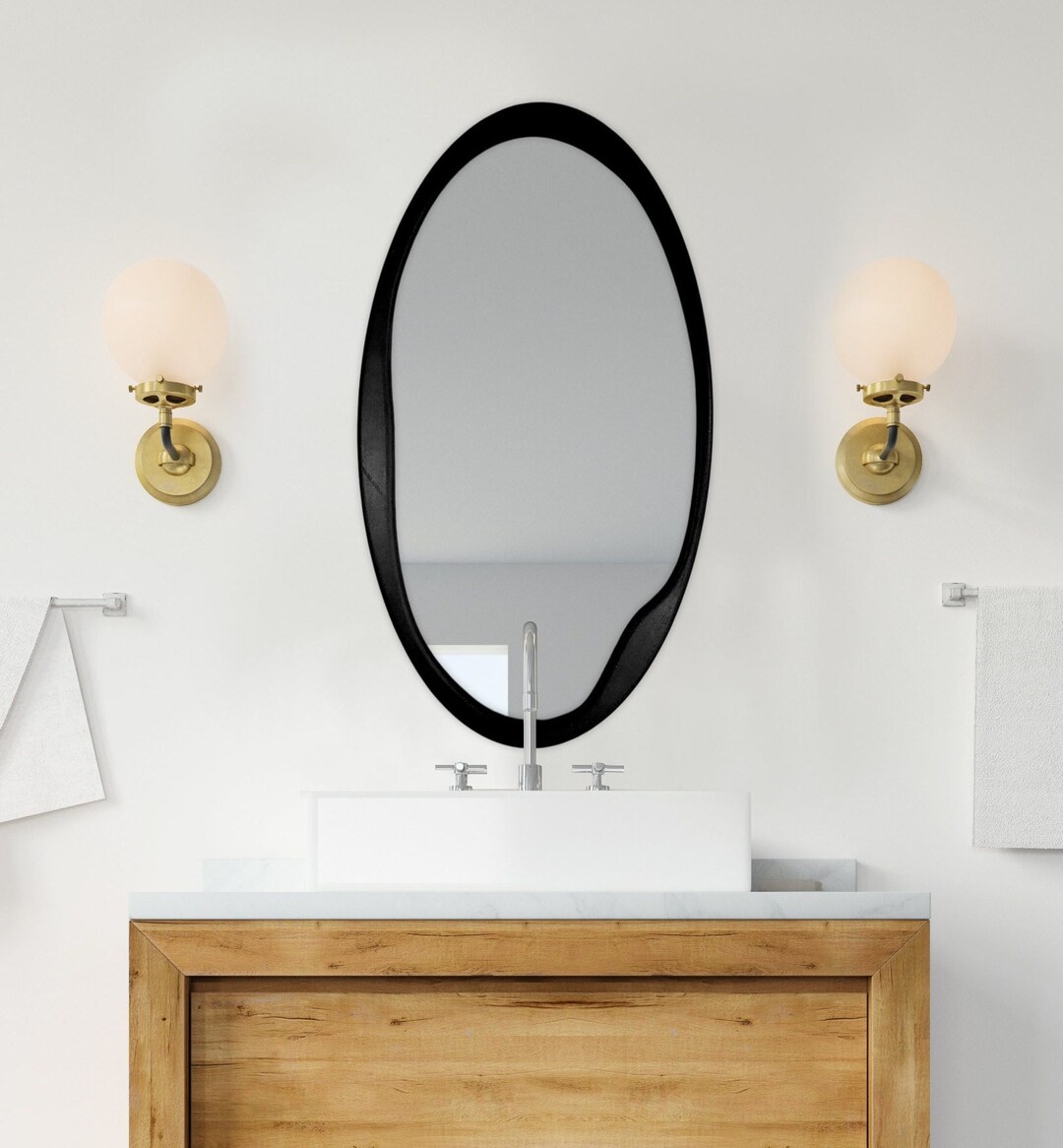 Oval Mirror for Wall, Oval Wall Mirror, Wall Decor Boho Mirror, Home ...
