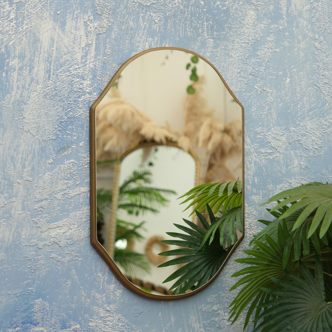 View of Handmade Modern Wall Mirror: Luxury Home Decor - Etsy