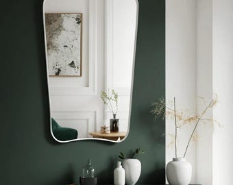 Asymmetrical Wall Mirror: Modern Organic Shape, Luxury Home Decor