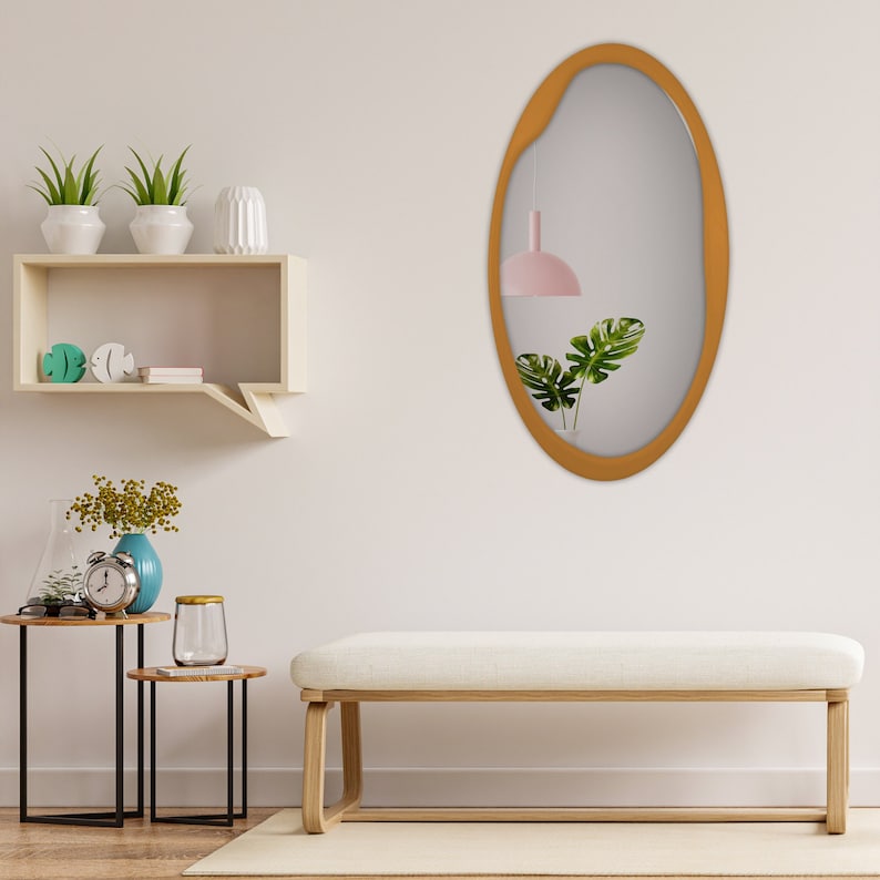 Oval Mirror for Wall Oval Wall Mirror Wall Decor Boho - Etsy