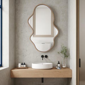 Abstract Wavy Wall Mirror: Handmade Asymmetrical Mirror