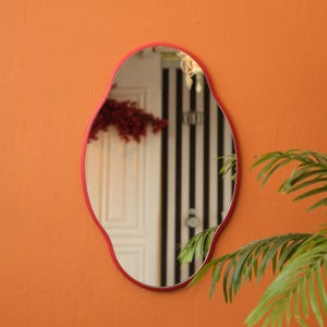 Curved Wall Mirror Wavy Mirror Curvy Mirror Scalloped Mirror Designer Mirror Aesthetic Wall Decor Bathroom Mirror Asymmetrical Mirror