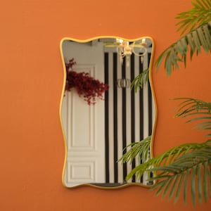 Wavy Mirror Rectangular Mirror Asymmetrical Mirror Curved Mirror Bathroom Mirror Living Room Mirror Wall Decor Abstract Mirror