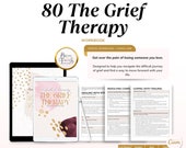 Grief Therapy Workbook: 80-Page Healing Journal (Canva Editable)